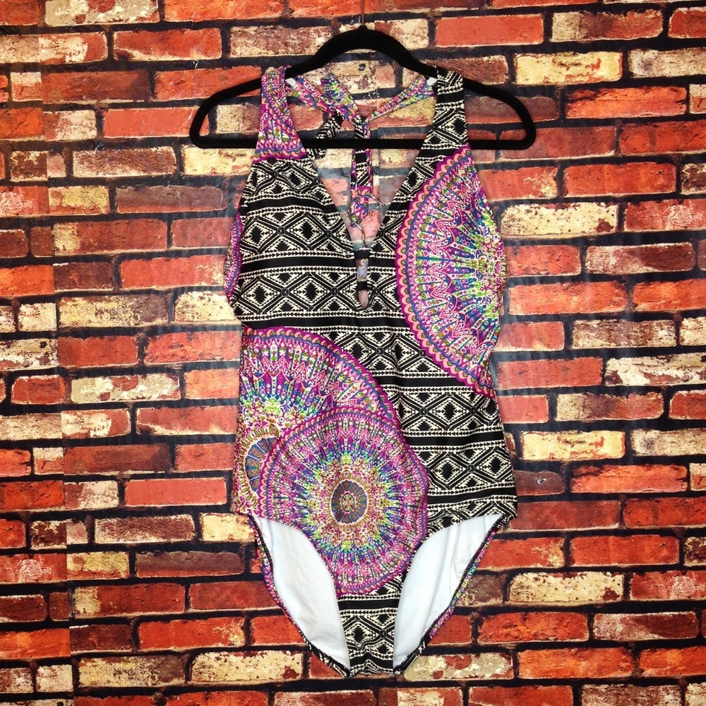 16W Tie Dye Printed One Piece Cleanwater Swimsuit
